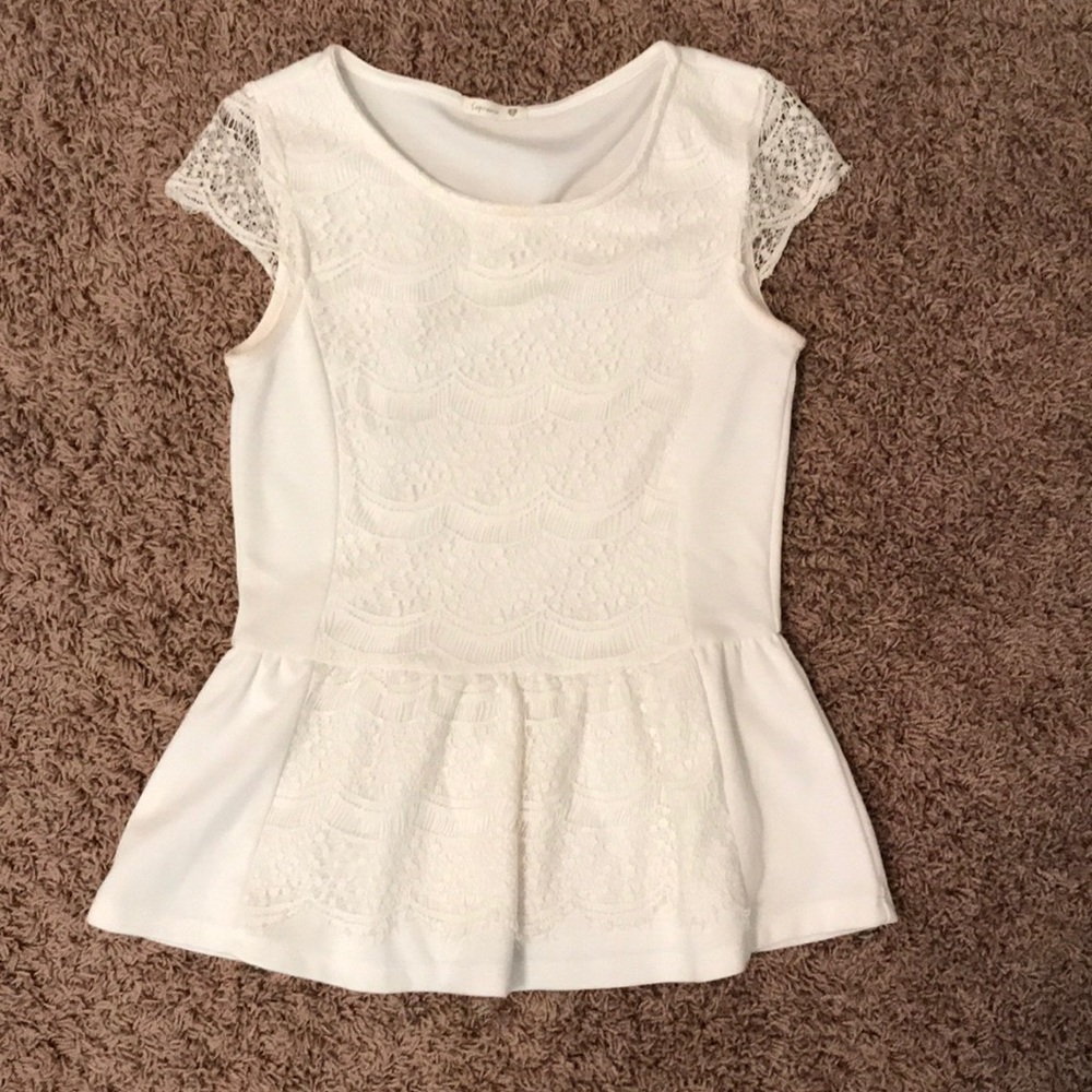 White Peplum Top